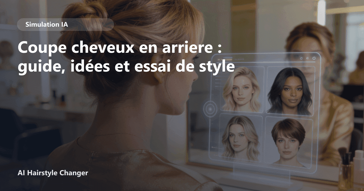 Portrait éditorial lié à coupe cheveux en arriere, montrant une idée de coiffure à prévisualiser avant le salon.