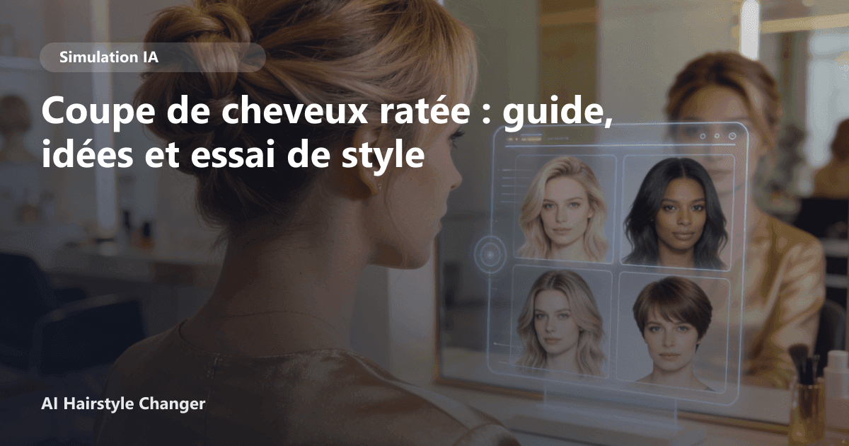 Portrait éditorial lié à coupe de cheveux ratée, montrant une idée de coiffure à prévisualiser avant le salon.