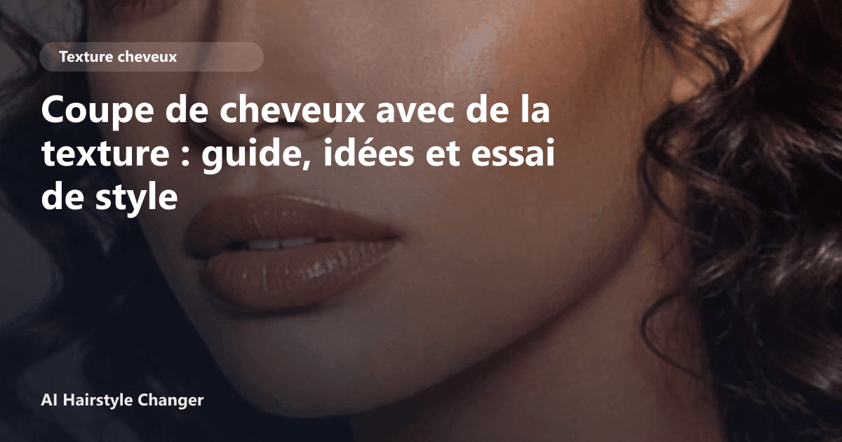 Portrait éditorial lié à coupe de cheveux avec de la texture, montrant une idée de coiffure à prévisualiser avant le salon.