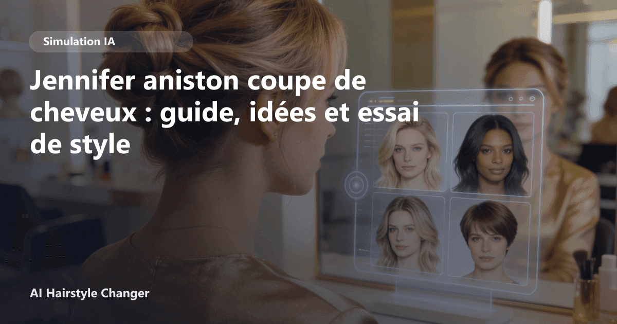 Portrait éditorial lié à jennifer aniston coupe de cheveux, montrant une idée de coiffure à prévisualiser avant le salon.