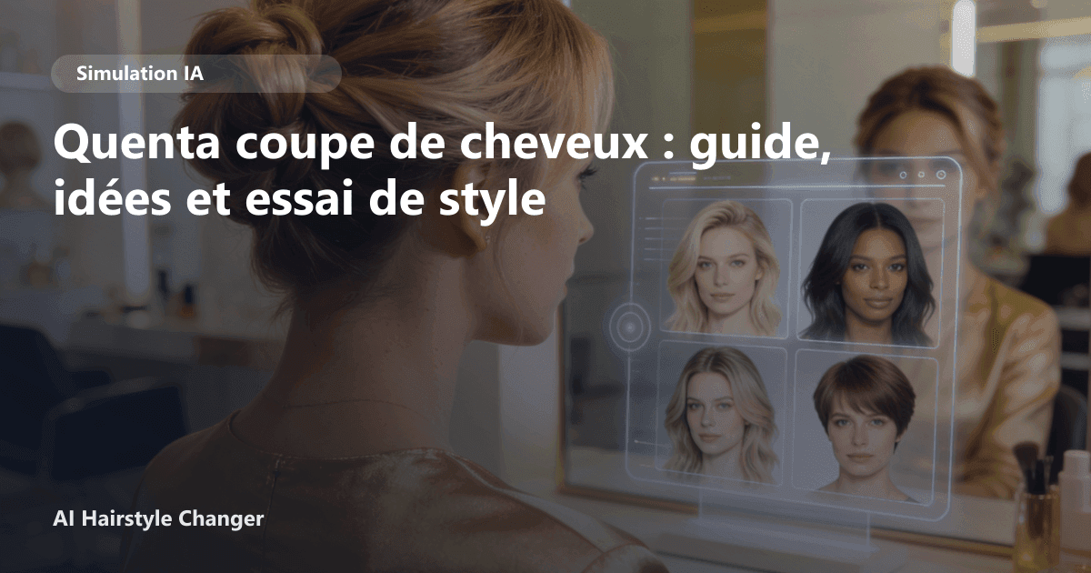 Portrait éditorial lié à quenta coupe de cheveux, montrant une idée de coiffure à prévisualiser avant le salon.