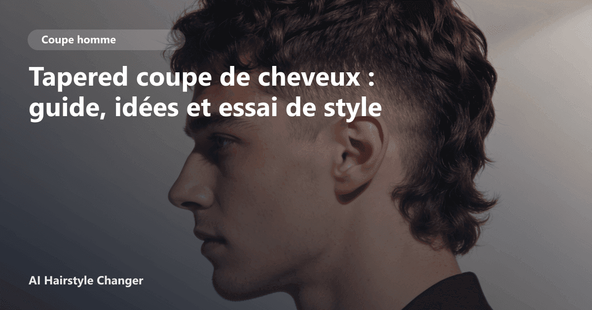 Portrait éditorial lié à tapered coupe de cheveux, montrant une idée de coiffure à prévisualiser avant le salon.
