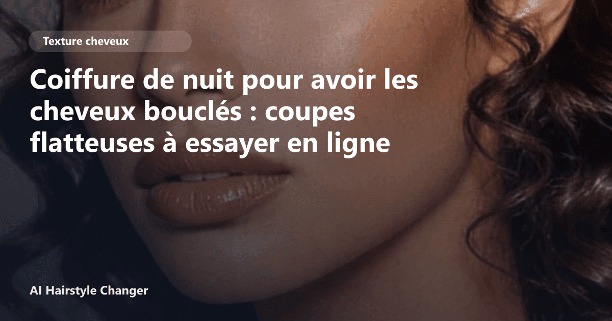Portrait éditorial lié à coiffure de nuit pour avoir les cheveux bouclés, montrant une idée de coiffure à prévisualiser avant le salon.