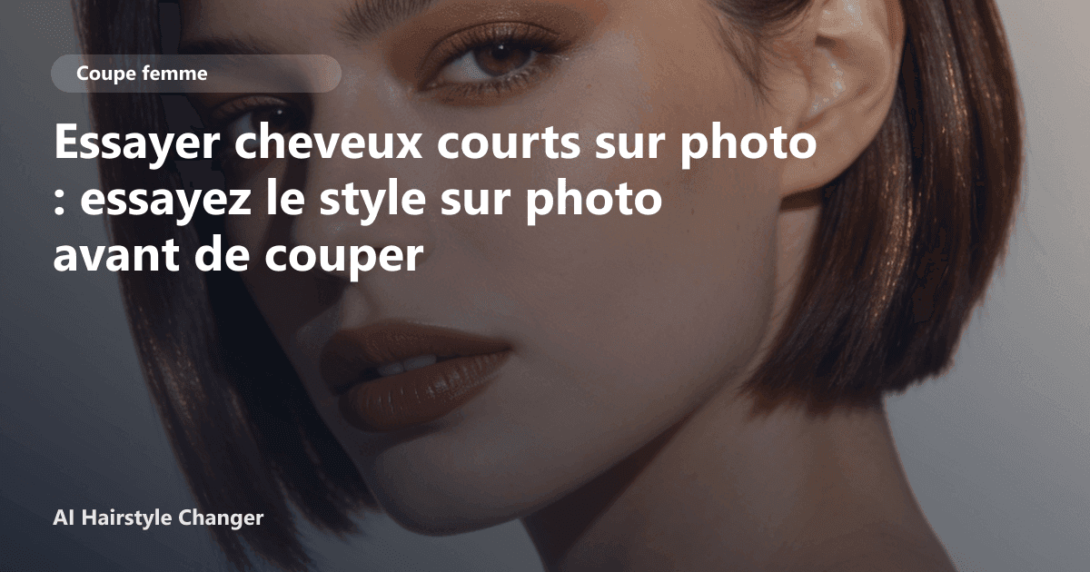 Comparaison avant après d'une femme essayant une coupe pixie et un carré court grâce à l'IA de simulation de coiffure.