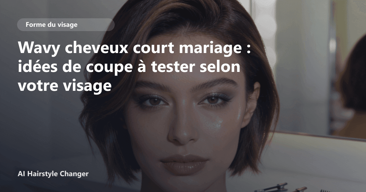 Portrait éditorial lié à wavy cheveux court mariage, montrant une idée de coiffure à prévisualiser avant le salon.