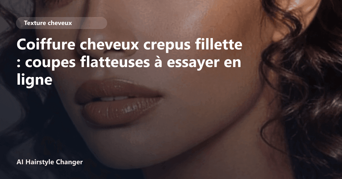 Portrait éditorial lié à coiffure cheveux crepus fillette, montrant une idée de coiffure à prévisualiser avant le salon.