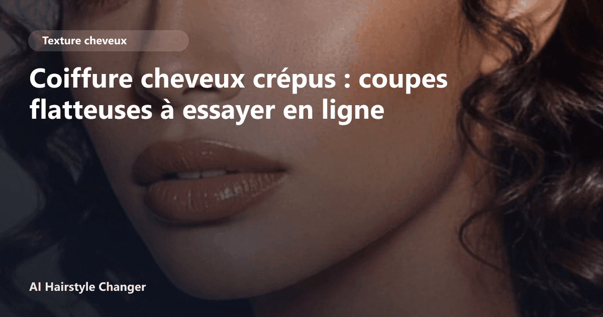 Portrait éditorial lié à coiffure cheveux crépus, montrant une idée de coiffure à prévisualiser avant le salon.