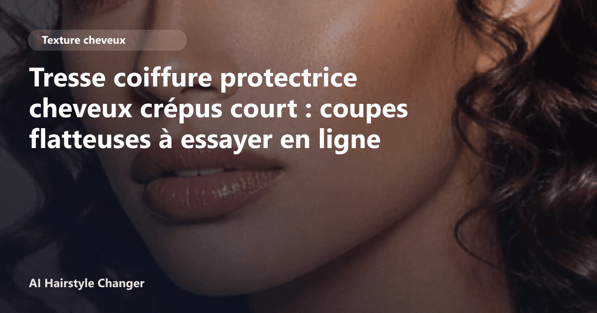 Portrait éditorial lié à tresse coiffure protectrice cheveux crépus court, montrant une idée de coiffure à prévisualiser avant le salon.