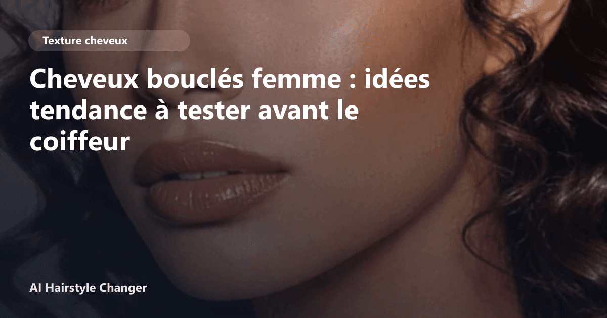 Portrait éditorial lié à cheveux bouclés femme, montrant une idée de coiffure à prévisualiser avant le salon.