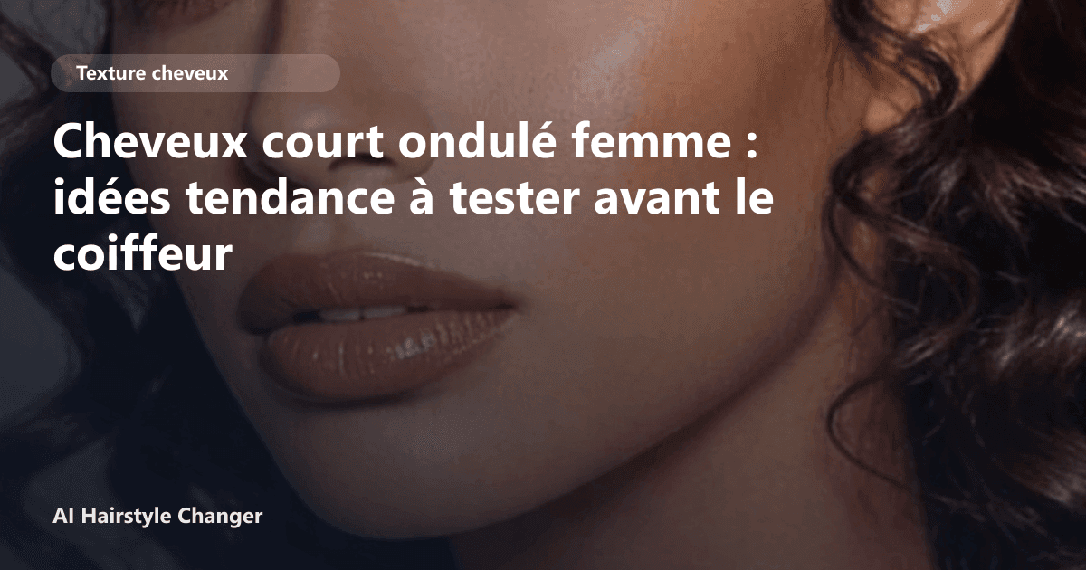 Portrait éditorial lié à cheveux court ondulé femme, montrant une idée de coiffure à prévisualiser avant le salon.
