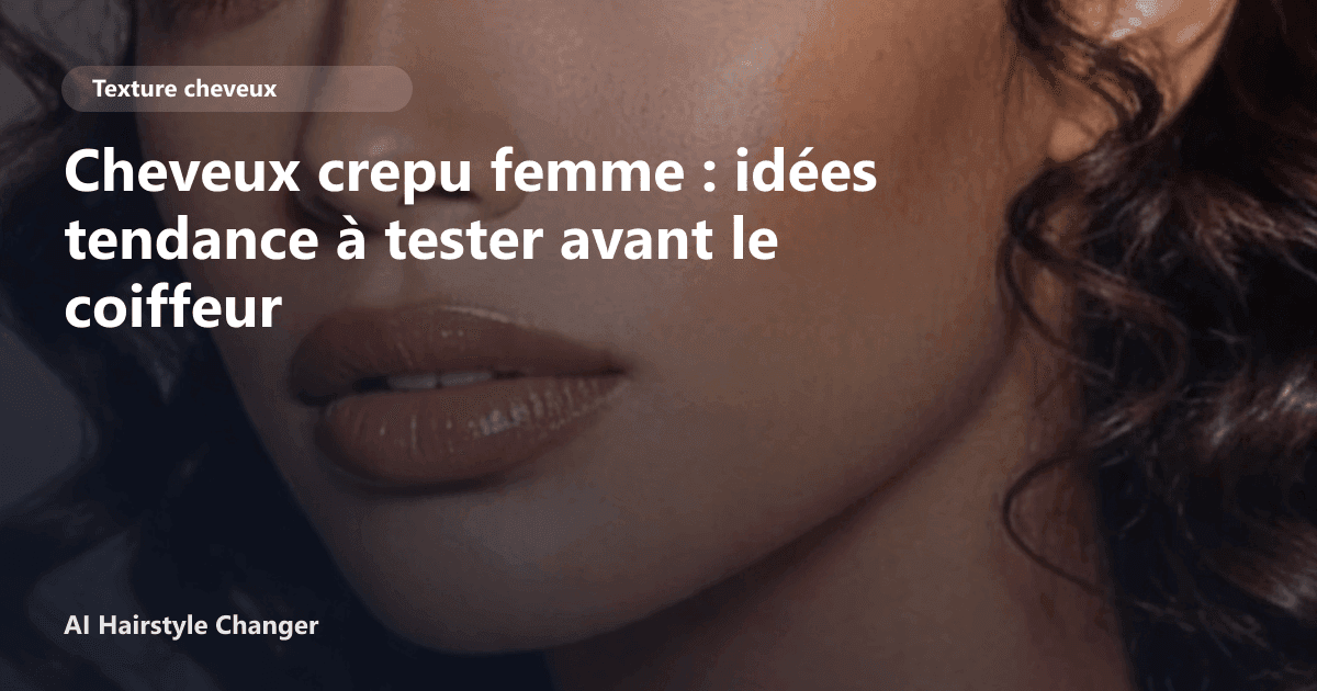 Portrait éditorial lié à cheveux crepu femme, montrant une idée de coiffure à prévisualiser avant le salon.