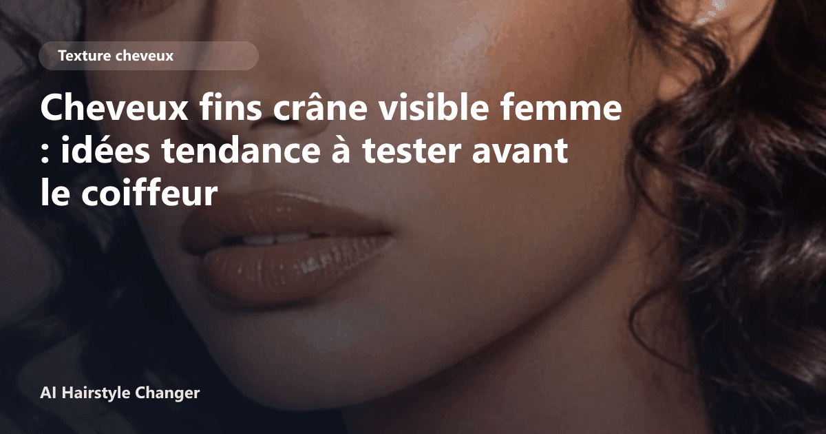 Portrait éditorial lié à cheveux fins crâne visible femme, montrant une idée de coiffure à prévisualiser avant le salon.