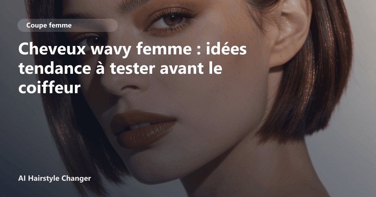 Portrait éditorial lié à cheveux wavy femme, montrant une idée de coiffure à prévisualiser avant le salon.