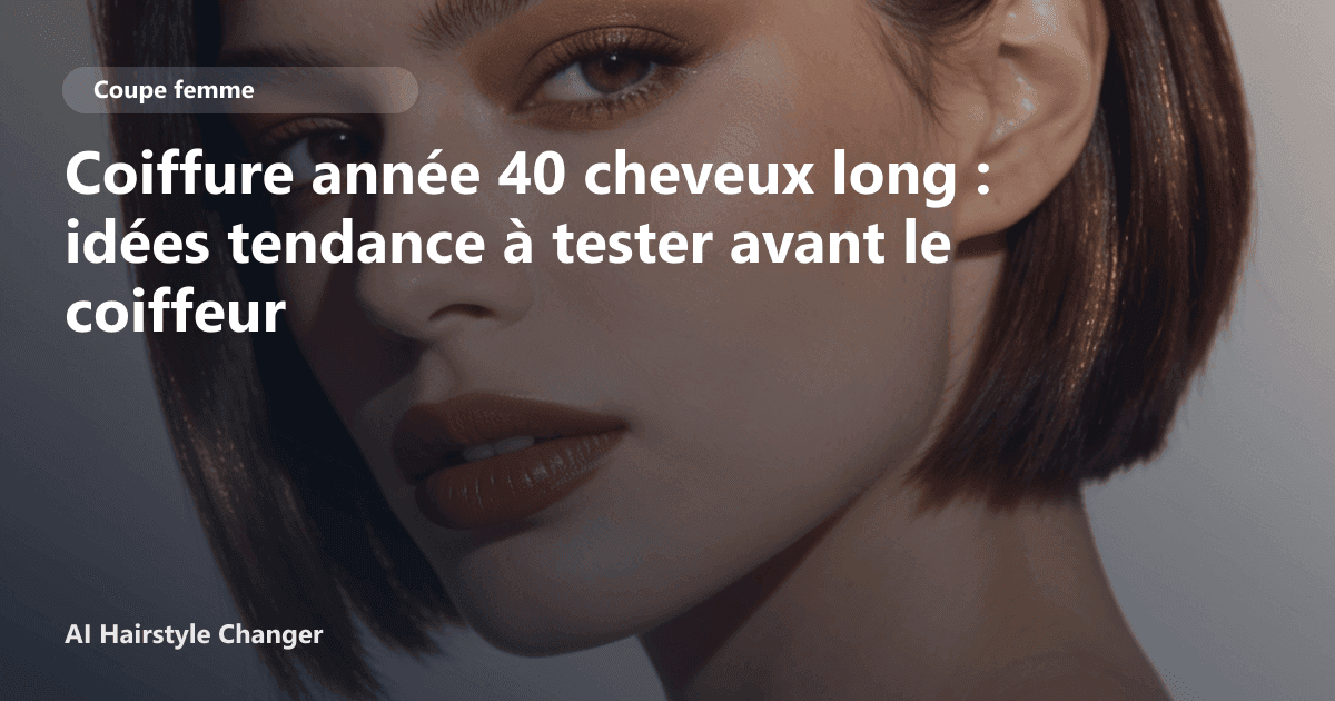 Portrait éditorial lié à coiffure année 40 cheveux long, montrant une idée de coiffure à prévisualiser avant le salon.