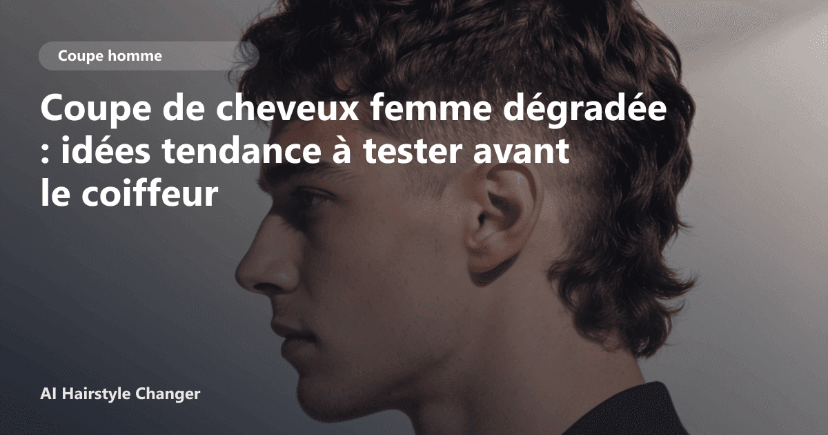 Portrait éditorial lié à coupe de cheveux femme dégradée, montrant une idée de coiffure à prévisualiser avant le salon.