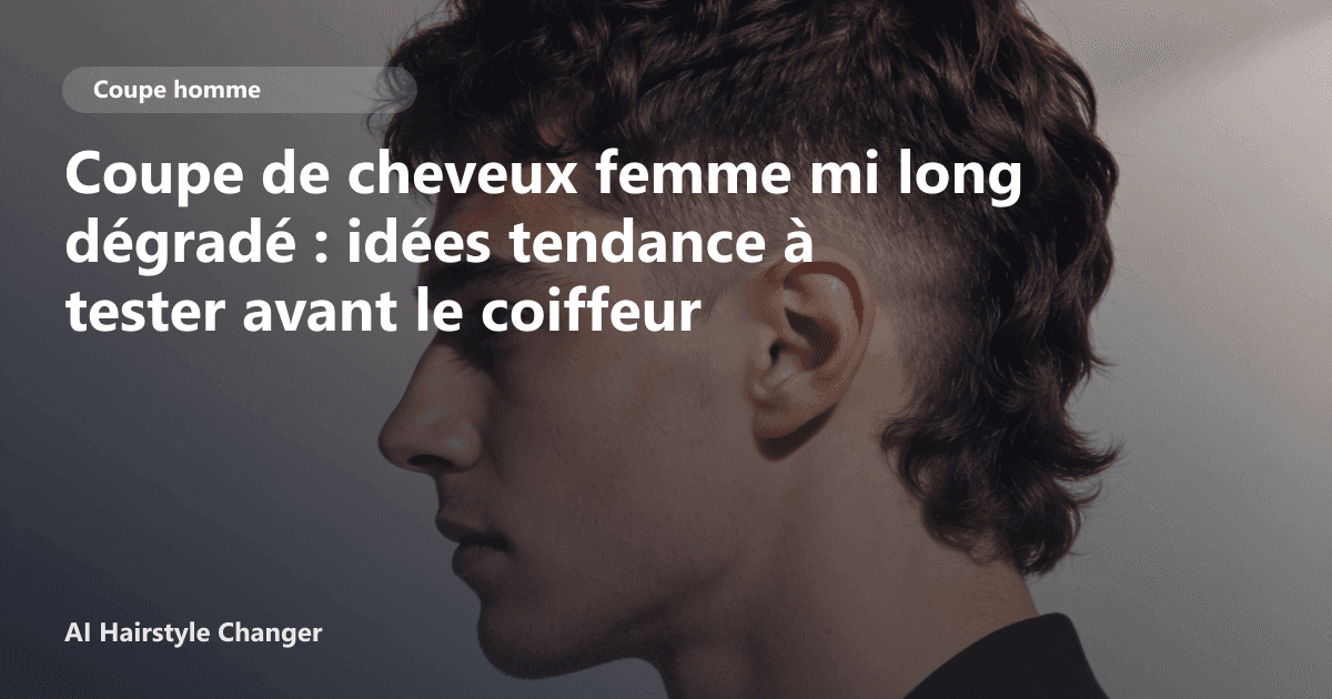 Portrait éditorial lié à coupe de cheveux femme mi long dégradé, montrant une idée de coiffure à prévisualiser avant le salon.