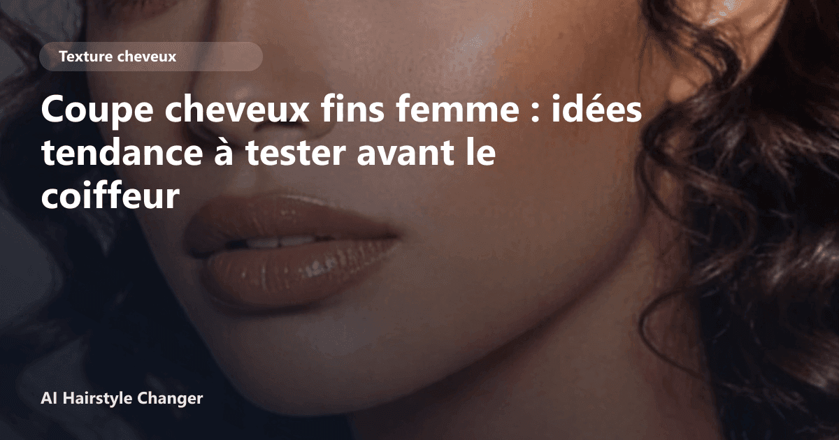 Portrait éditorial lié à coupe cheveux fins femme, montrant une idée de coiffure à prévisualiser avant le salon.