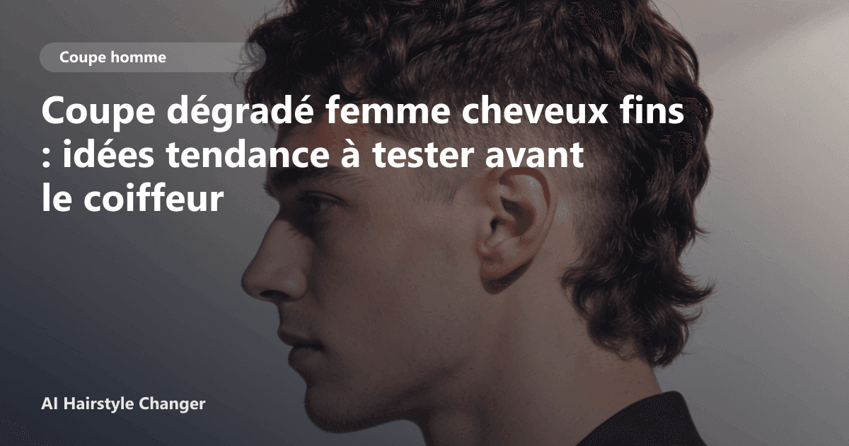 Portrait éditorial lié à coupe dégradé femme cheveux fins, montrant une idée de coiffure à prévisualiser avant le salon.