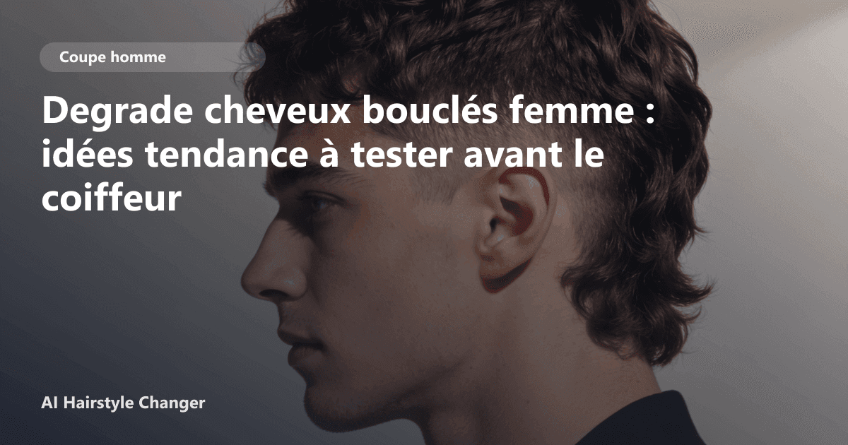 Portrait éditorial lié à degrade cheveux bouclés femme, montrant une idée de coiffure à prévisualiser avant le salon.