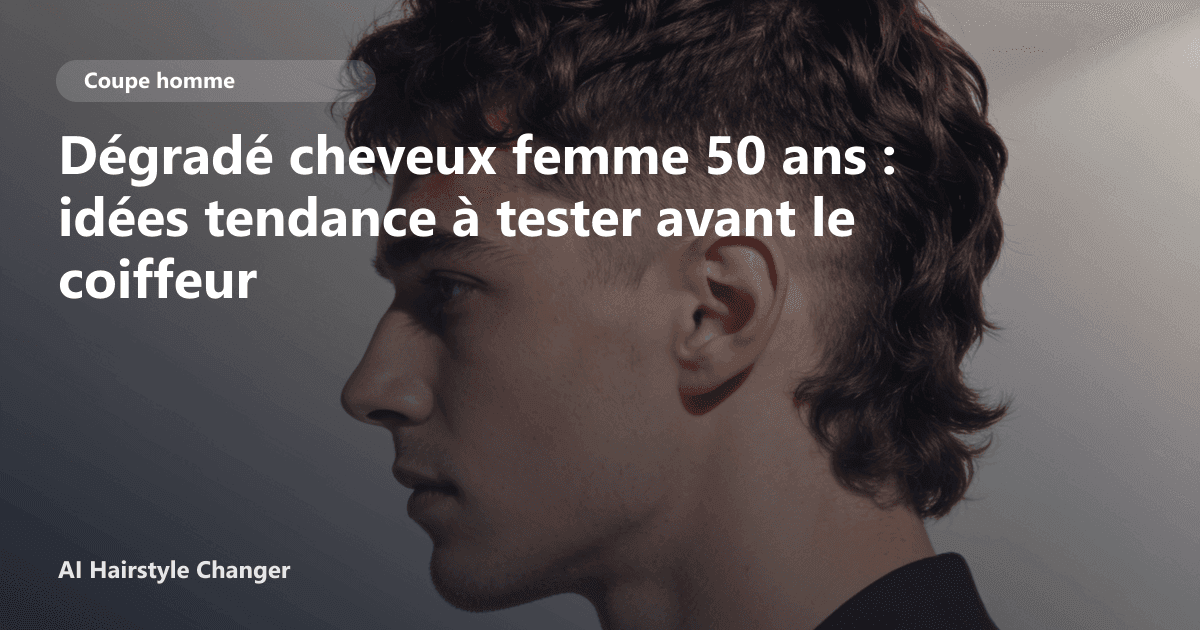Portrait éditorial lié à dégradé cheveux femme 50 ans, montrant une idée de coiffure à prévisualiser avant le salon.