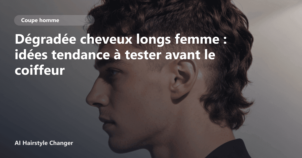 Portrait éditorial lié à dégradée cheveux longs femme, montrant une idée de coiffure à prévisualiser avant le salon.