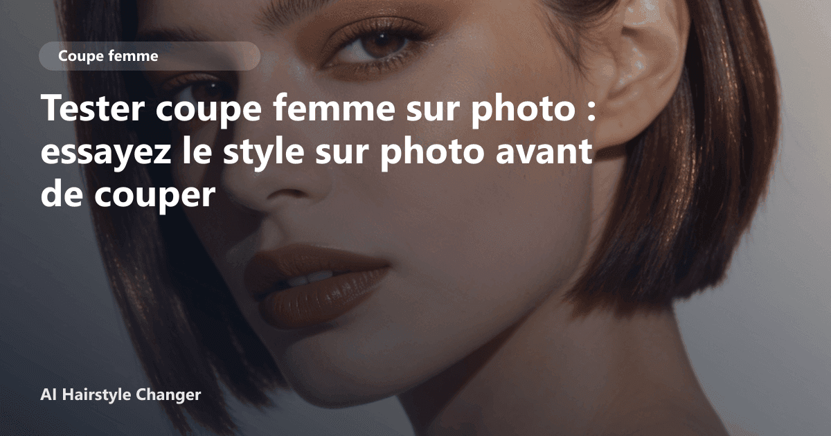 Comparaison avant après d'une femme testant une coupe courte dégradée sur son propre visage via un simulateur de coiffure IA.
