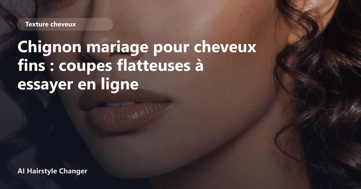 Portrait éditorial lié à chignon mariage pour cheveux fins, montrant une idée de coiffure à prévisualiser avant le salon.