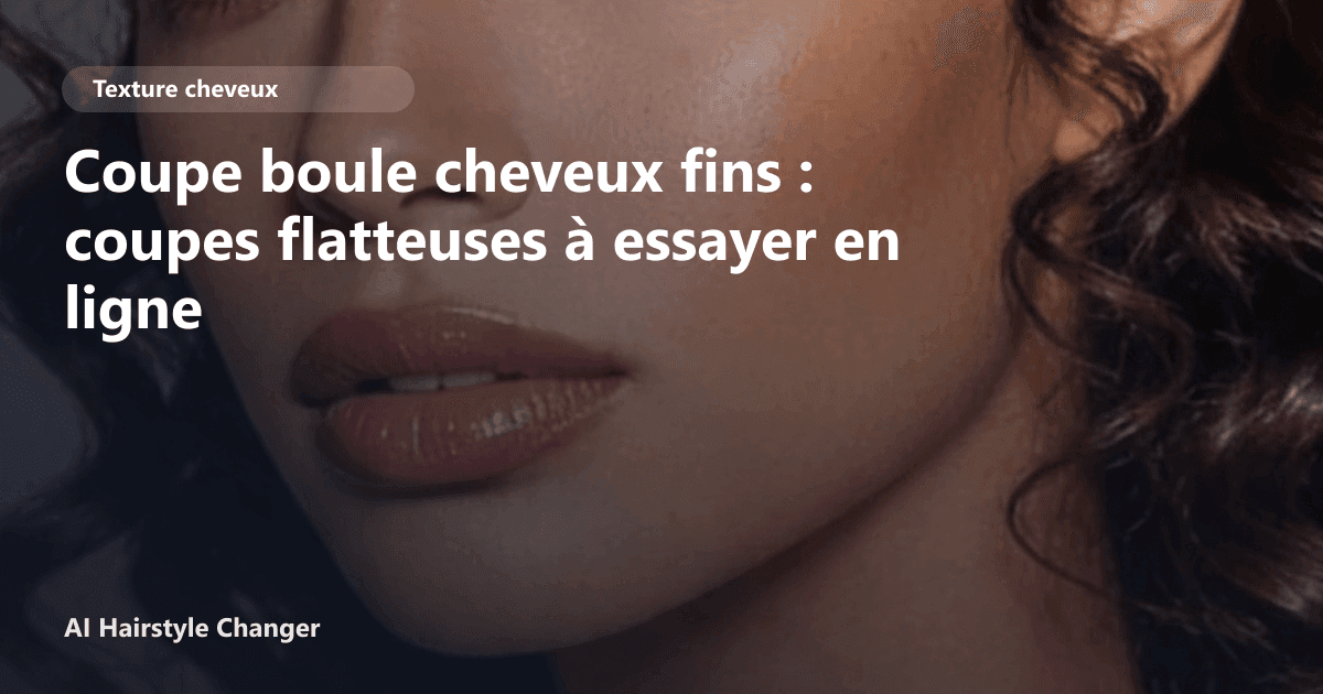 Portrait éditorial lié à coupe boule cheveux fins, montrant une idée de coiffure à prévisualiser avant le salon.