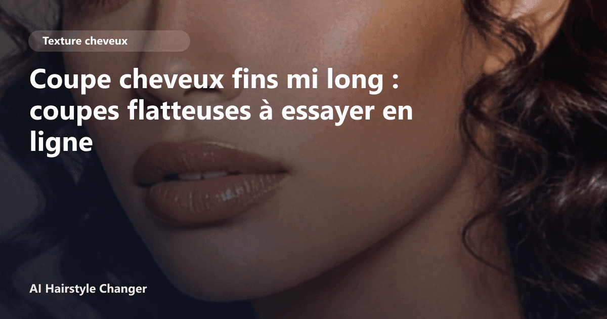 Portrait éditorial lié à coupe cheveux fins mi long, montrant une idée de coiffure à prévisualiser avant le salon.