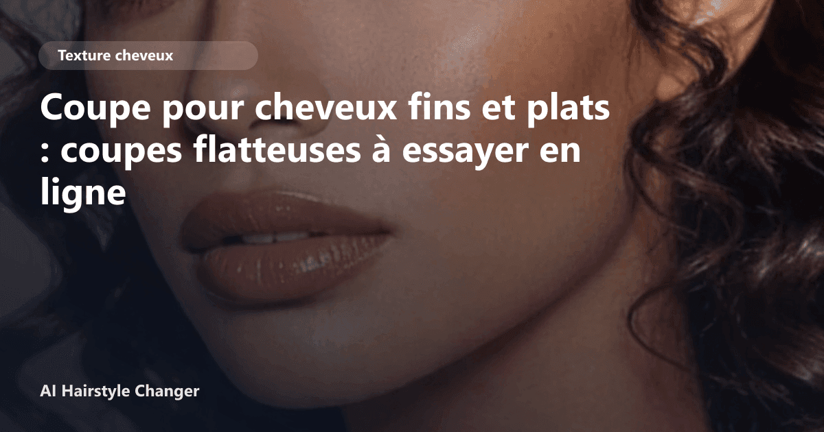 Portrait éditorial lié à coupe pour cheveux fins et plats, montrant une idée de coiffure à prévisualiser avant le salon.