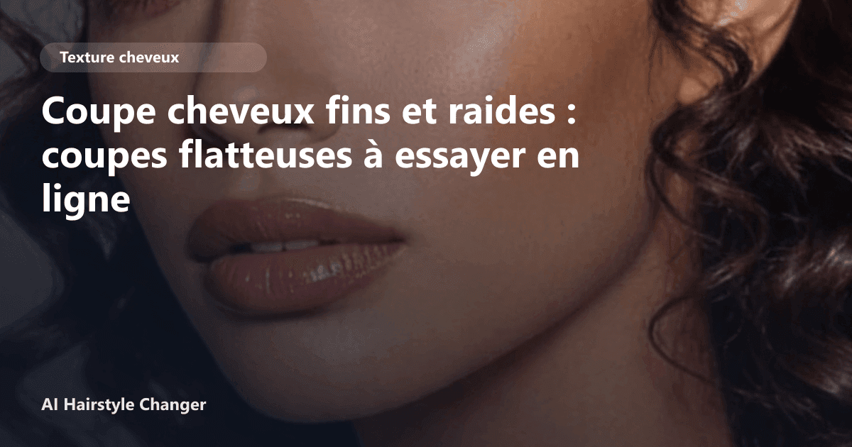 Portrait éditorial lié à coupe cheveux fins et raides, montrant une idée de coiffure à prévisualiser avant le salon.