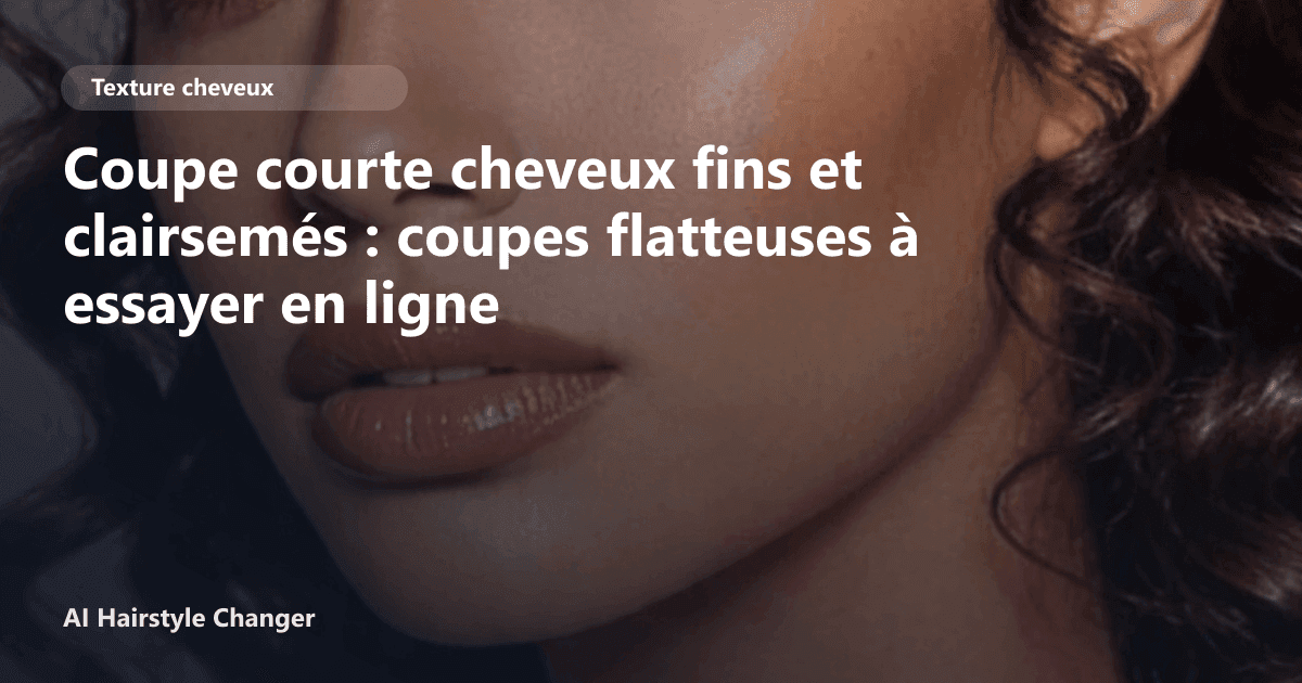 Portrait éditorial lié à coupe courte cheveux fins et clairsemés, montrant une idée de coiffure à prévisualiser avant le salon.