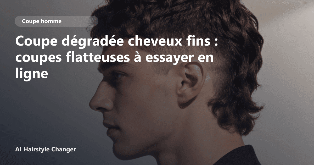 Portrait éditorial lié à coupe dégradée cheveux fins, montrant une idée de coiffure à prévisualiser avant le salon.