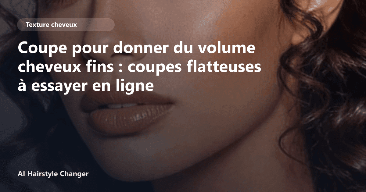 Portrait éditorial lié à coupe pour donner du volume cheveux fins, montrant une idée de coiffure à prévisualiser avant le salon.