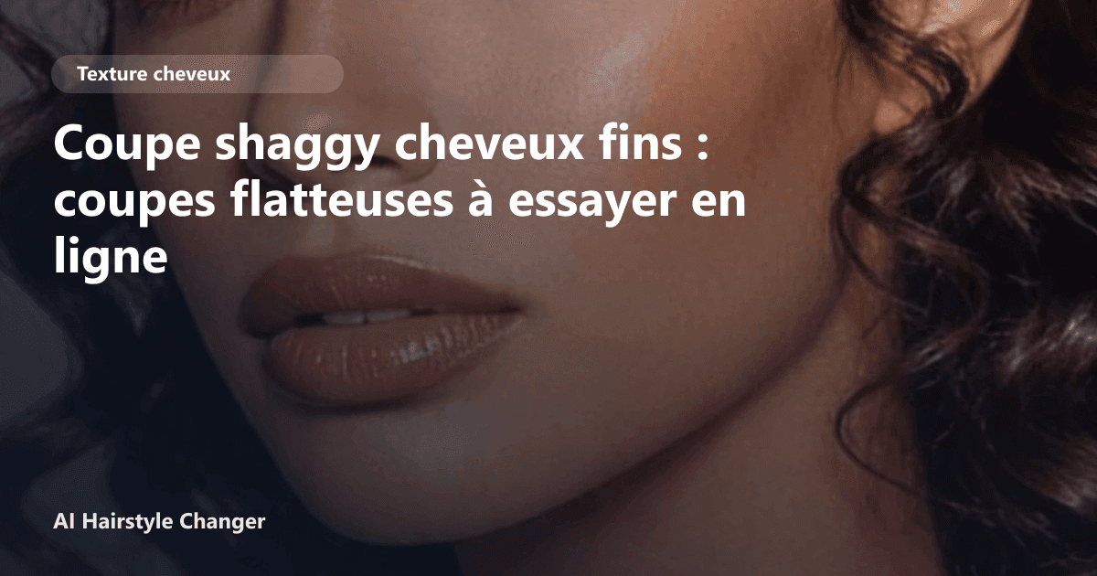 Portrait éditorial lié à coupe shaggy cheveux fins, montrant une idée de coiffure à prévisualiser avant le salon.