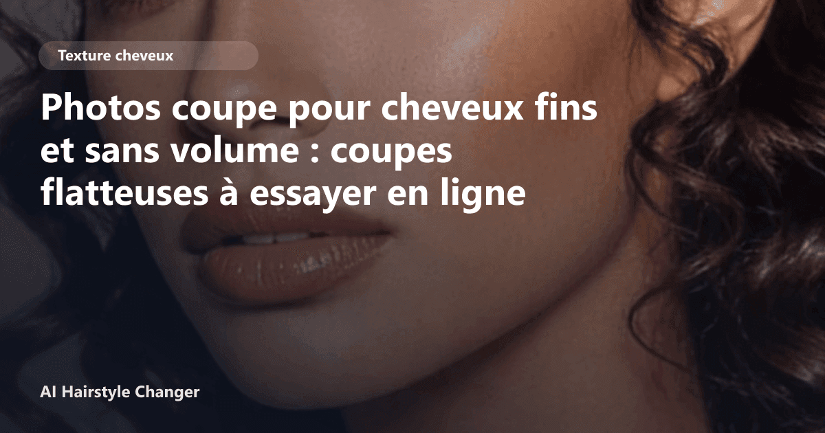 Portrait éditorial lié à photos coupe pour cheveux fins et sans volume, montrant une idée de coiffure à prévisualiser avant le salon.