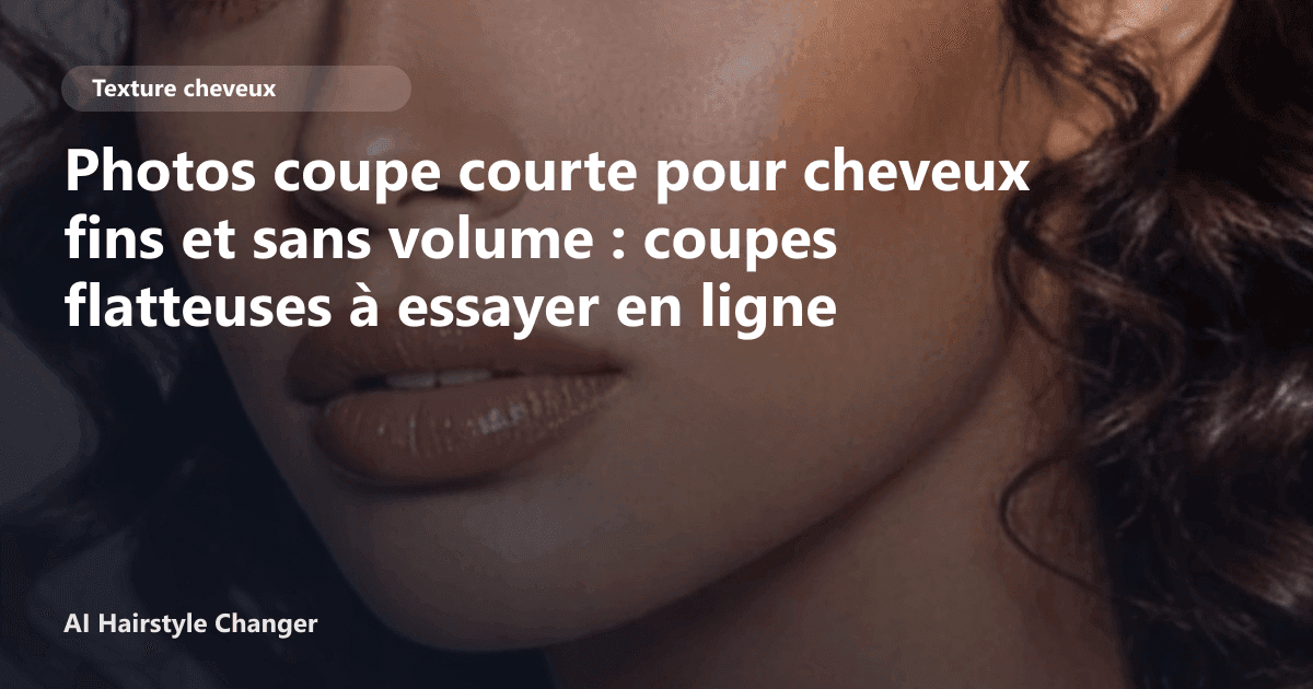 Portrait éditorial lié à photos coupe courte pour cheveux fins et sans volume, montrant une idée de coiffure à prévisualiser avant le salon.