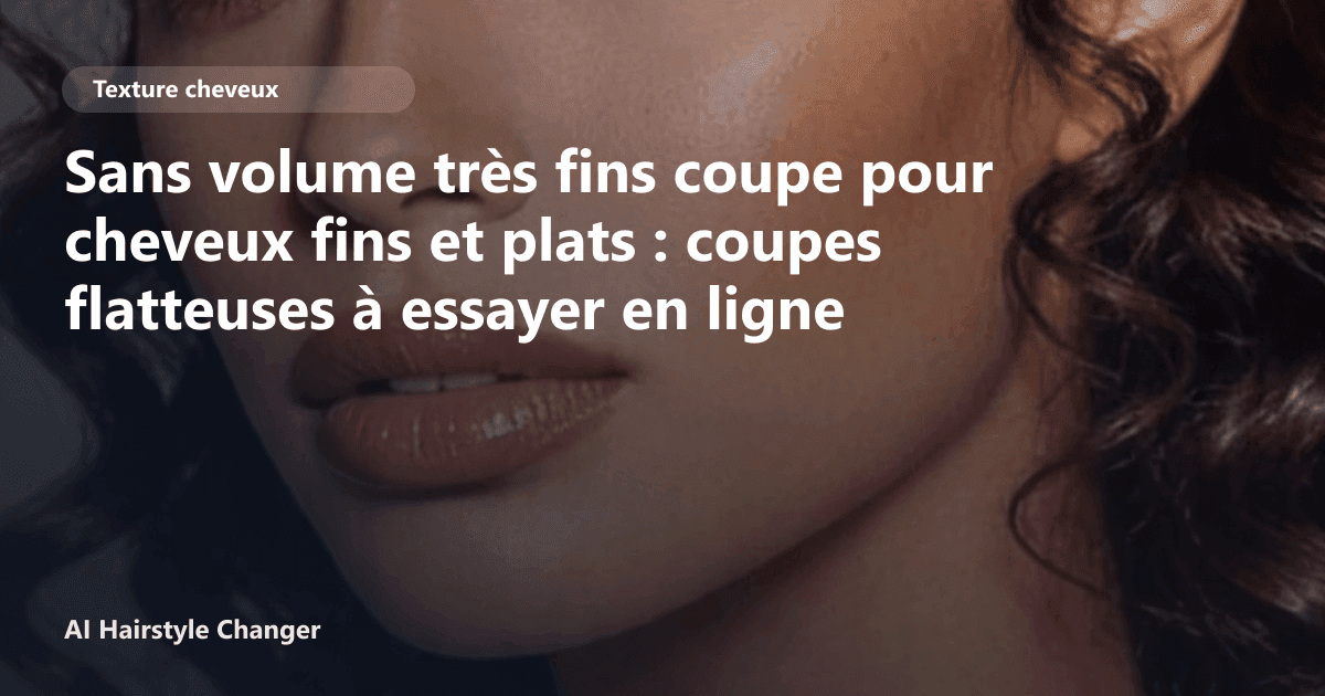 Portrait éditorial lié à sans volume très fins coupe pour cheveux fins et plats, montrant une idée de coiffure à prévisualiser avant le salon.