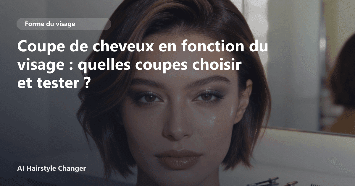 Portrait éditorial lié à coupe de cheveux en fonction du visage, montrant une idée de coiffure à prévisualiser avant le salon.