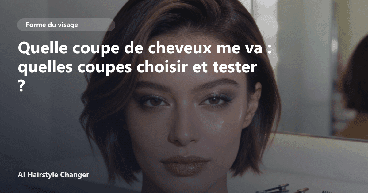 Comparatif avant/après d'une femme testant différentes coupes de cheveux sur une application de simulation IA.