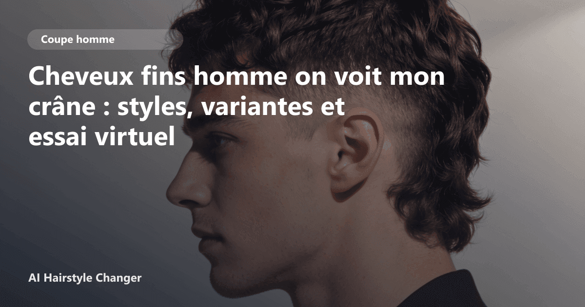 Portrait éditorial lié à cheveux fins homme on voit mon crâne, montrant une idée de coiffure à prévisualiser avant le salon.