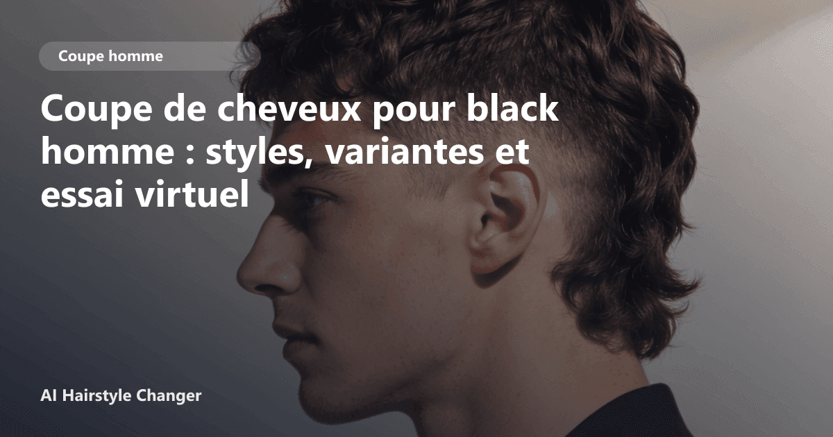 Portrait éditorial lié à coupe de cheveux pour black homme, montrant une idée de coiffure à prévisualiser avant le salon.