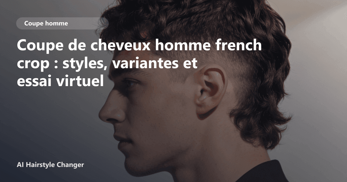 Portrait éditorial lié à coupe de cheveux homme french crop, montrant une idée de coiffure à prévisualiser avant le salon.