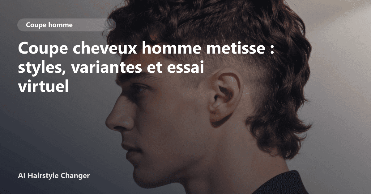 Portrait éditorial lié à coupe cheveux homme metisse, montrant une idée de coiffure à prévisualiser avant le salon.