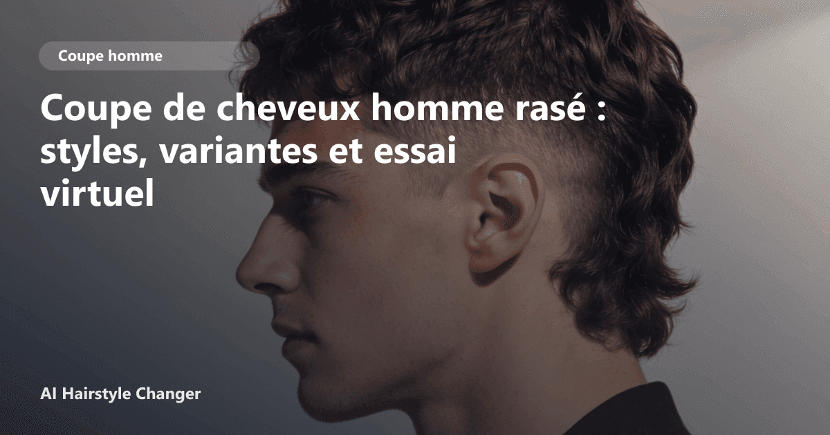 Portrait éditorial lié à coupe de cheveux homme rasé, montrant une idée de coiffure à prévisualiser avant le salon.