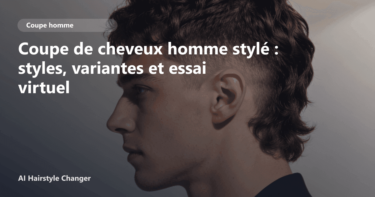 Portrait éditorial lié à coupe de cheveux homme stylé, montrant une idée de coiffure à prévisualiser avant le salon.