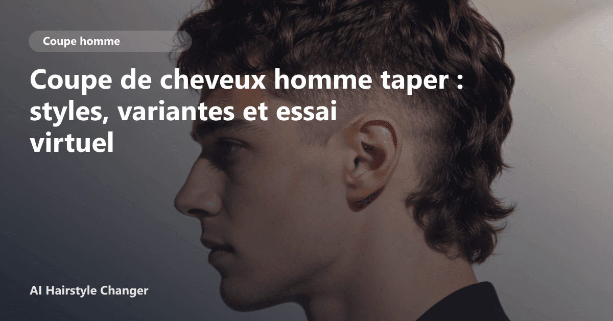 Portrait éditorial lié à coupe de cheveux homme taper, montrant une idée de coiffure à prévisualiser avant le salon.
