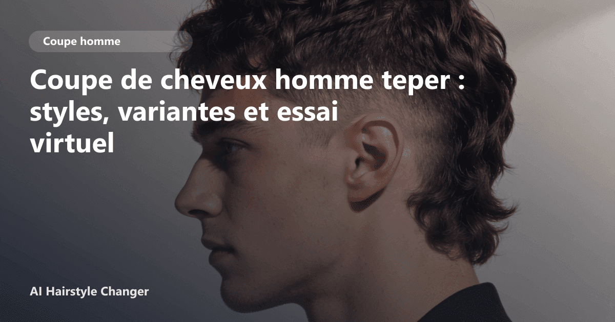 Portrait éditorial lié à coupe de cheveux homme teper, montrant une idée de coiffure à prévisualiser avant le salon.