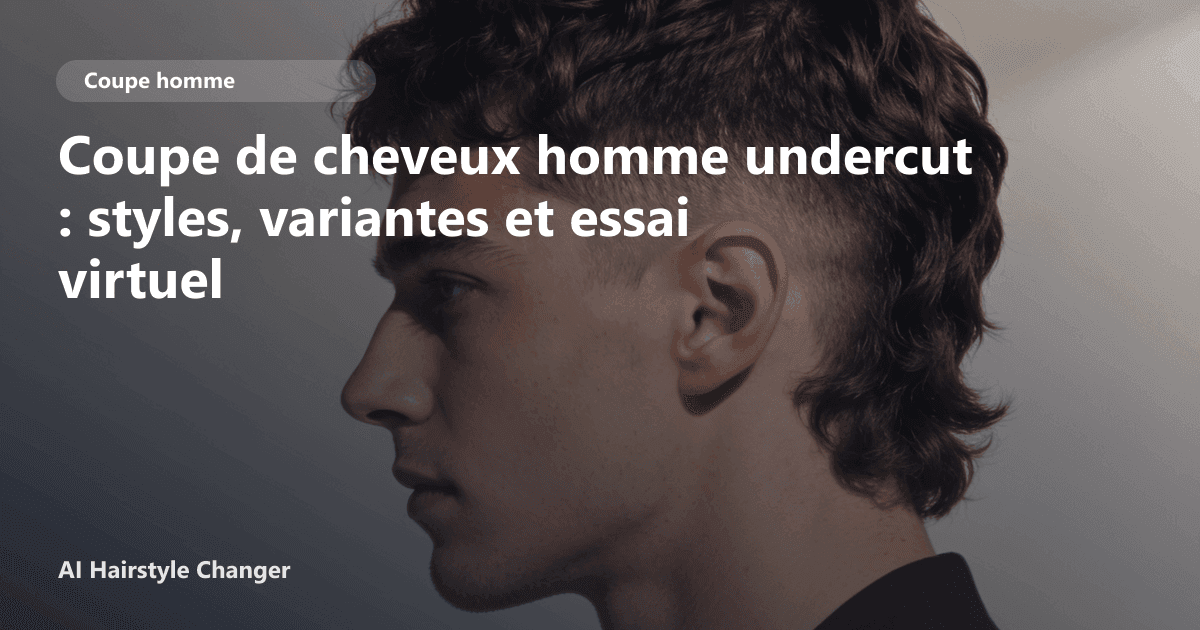 Portrait éditorial lié à coupe de cheveux homme undercut, montrant une idée de coiffure à prévisualiser avant le salon.