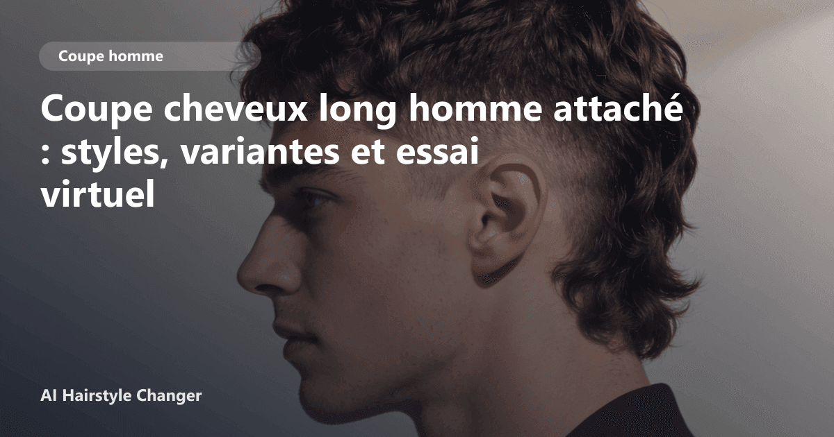 Portrait éditorial lié à coupe cheveux long homme attaché, montrant une idée de coiffure à prévisualiser avant le salon.